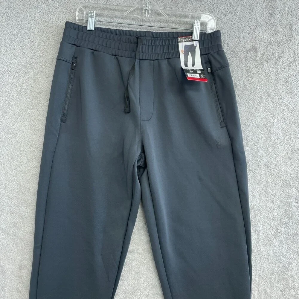 NEW Spyder Active Men's M Black Scuba Joggers  Zipper Pockets & 2-Way Stretch